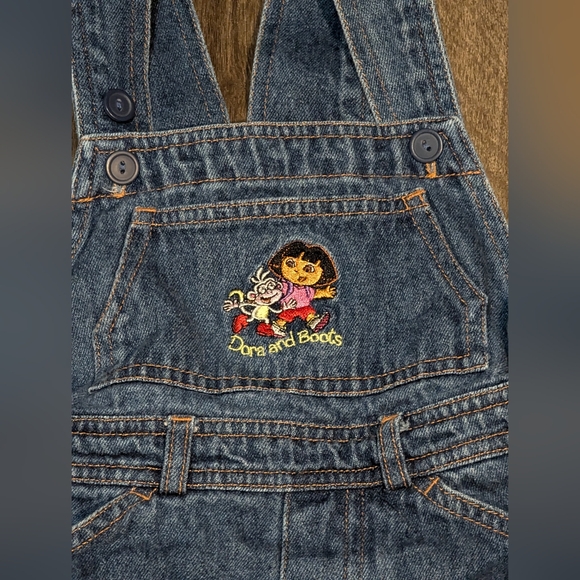 Dora the Explorer. Denim Overalls Shorts with Embroidered Design Size 3X. 2003. - Picture 2 of 6